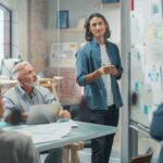 brainstorming en équipe dans un bureau pour trouver un slogan